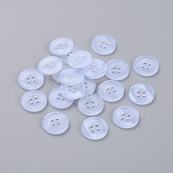 4つ穴プラスチックボタン  フラットラウンド  貝殻色  12.5x2mm  穴：2mm&nbsp;BUTT-S020-11-12.5mm