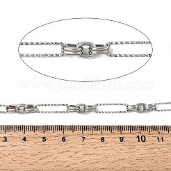 304ステンレススチール楕円リンクチェーン  溶接されていない  スプールで  ステンレス鋼色  リンク：20x5x1mm＆7x5x2.5mm&nbsp;CHS-G047-01P