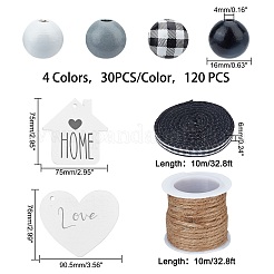 122層木製ペンダント76x90.5x4.5個  ウッドタグピース  混合形状  ミックスカラー  4.5mm  穴：[1]mm&nbsp;WOOD-FH0001-72