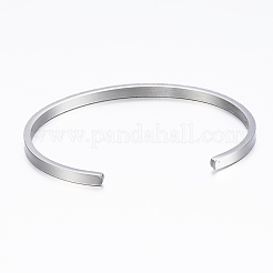 304 Stainless Steel Inspirational Cuff Bangles&nbsp;BJEW-K173-14P