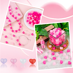 180Pcs 4 Colors Frosted Transparent Acrylic Beads&nbsp;MACR-SP0002-19
