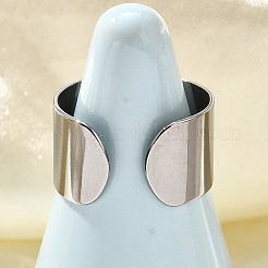 316サージカルステンレススチールオープンカフリング  女性用ワイドバンドリング  ステンレス鋼色  10mm  調整可能&nbsp;RJEW-F170-01P-03