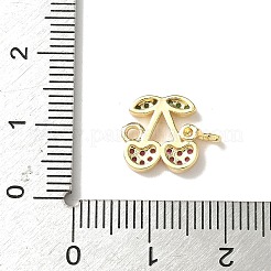 Brass Pave Green and Orchid Cubic Zirconia Cherry Connector Charms&nbsp;KK-I276-47B-G