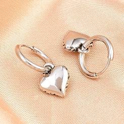316 Surgical Stainless Heart Hoop Earrings&nbsp;EJEW-C160-17