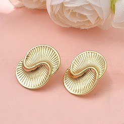 Curved Brass Stud Earrings&nbsp;EJEW-H180-25G