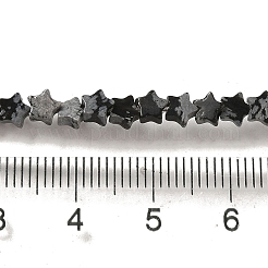 天然石スノーフレークオブシディアンビーズ連売り  スター  4x4.5x2mm  穴：0.8mm  約102個/連  15.35インチ（39cm）&nbsp;G-G085-B37-01