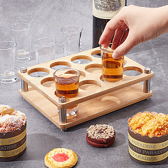 12-Hole Detachable Bamboo Shot Glasses Holders&nbsp;ODIS-WH0002-94