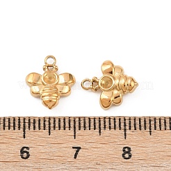 304ステンレススチールチャーム  イオンプレーティング（ip）  18KGP本金メッキ  ミツバチ  12x10x4mm  穴：1.5mm&nbsp;STAS-D390-26A-G