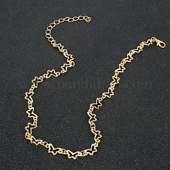 Simple and Retro Style Alloy Butterfly Link Chain Necklaces for Women&nbsp;FS-WG0AD9D-01
