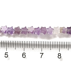 天然石アメジストビーズ連売り  スター  4x4.5x2mm  穴：0.8mm  約102個/連  15.35インチ（39cm）&nbsp;G-G085-B01-01