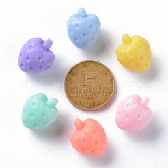 不透明なアクリルビーズ  苺  ミックスカラー  16.5x13x11.5mm  穴：3mm&nbsp;X-SACR-S306-03A