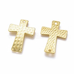 合金リンクコネクター  カドミウムフリー＆ニッケルフリー＆鉛フリー  打たクロス  ゴールドカラー  38x27.5x3mm  穴：2mm&nbsp;PALLOY-AD48697-G-FF