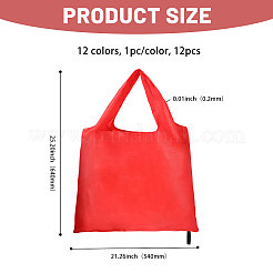 12Pcs 12 Colors Folding Oxford Cloth Supermarket Shopping Tote Bags&nbsp;ABAG-GL0001-05