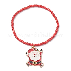 5Pcs Christmas Alloy Enamel Charm Bracelets&nbsp;BJEW-JB12409