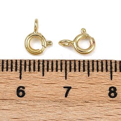 真鍮のスプリングリングの留め金  長持ちメッキ  カドミウムフリー＆鉛フリー  18KGP本金メッキ  8x6x3mm  穴：1.5mm&nbsp;KK-A257-13B-G