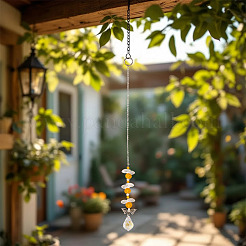 3Pcs Leaf Glass Hanging Suncatchers&nbsp;HJEW-TADJ0015