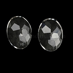 透明なk5ガラスカボション  多面カット  オーバル  透明  18x13x6mm&nbsp;GLAA-NH0001-01A