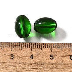 K9ガラス  模造オーストリアクリスタルビーズ  オーバル  グリーン  11x8mm  穴：1.2~1.3mm&nbsp;GLAA-R004-01O