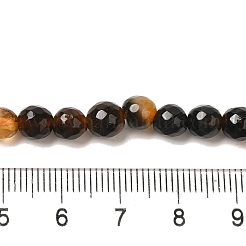 天然瑪瑙（染色・加熱）ビーズ連売り  多面カット  ラウンド  シエナ  6~6.5mm  穴：1mm  約63~66個/連  15.24~16.14''（38.7~41センチメートル）&nbsp;G-H066-B02-01