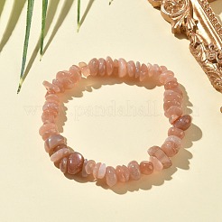 Natural Sunstone Chip Beads Stretch Bracelets for Men Women&nbsp;BJEW-C145-01B