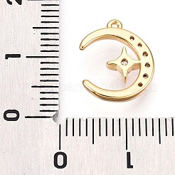 Brass Micro Pave Clear Cubic Zirconia Pendants&nbsp;KK-T075-49G