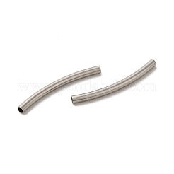 変色しない304ステンレススチールチューブビーズ  ステンレス鋼色  25x2mm  穴：1.5mm&nbsp;STAS-C091-02B-P