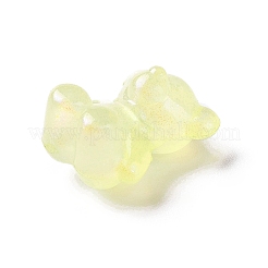 蓄光アクリルビーズ  キラキラビーズ  暗闇で光る  クマ  きいろ  17.5x15x10.5mm  穴：3mm  約370個/500g&nbsp;OACR-E010-24C