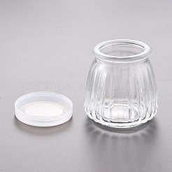 ガラスボトルビーズ瓶保存容器  プラスチックストッパー付き  透明  6.85x6.8cm  容量：100ml（3.38液量オンス）&nbsp;AJEW-P072-04A