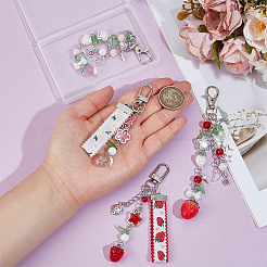 4Pcs 4 Colors Strawberry Pendant Decorations&nbsp;HJEW-PH0001-98