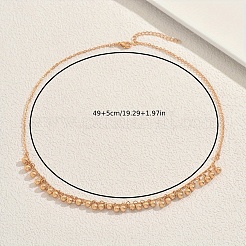 Minimalist Iron Round Bead Tassel Cable Chain Necklaces for Daily Wear and Casual Outings&nbsp;NK4328