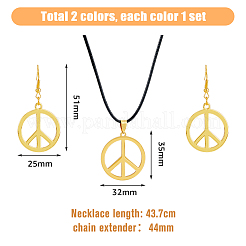 Peace Sign Jewelry Set&nbsp;SJEW-FI0001-23