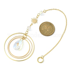 Glass Teardrop Big Pendant Decorations&nbsp;HJEW-TA00055