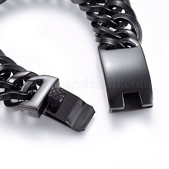 304 Stainless Steel Curb Chains Bracelets&nbsp;BJEW-E346-24B