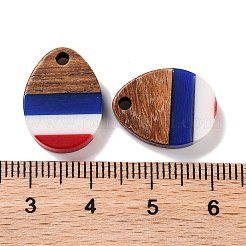 Independence Day Opaque Striped Resin & Walnut Wood Pendants&nbsp;RESI-U010-01C