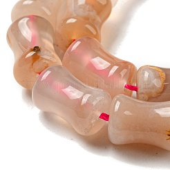 天然石桜色アゲート瑪瑙ビーズ連売り  竹の棒  12x8mm  穴：0.8~1.2mm  約31~33個/連  14.96''~15.75''（38~40センチメートル）&nbsp;G-M420-I03-04