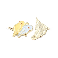合金エナメルチャーム  鳥のチャーム  ゴールドカラー  18~22x16~28x1.5mm  穴：1.8mm&nbsp;FIND-H062-02G