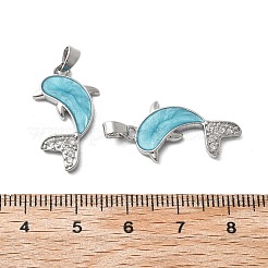 Brass Micro Pave Cubic Zirconia with Enamel Pendants&nbsp;KK-Z103-08P-02