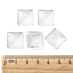 透明なガラスの正方形カボション  透明  15x15x5mm&nbsp;GGLA-S022-15mm