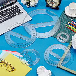 5Pcs 5 Styles Plastic 360 Degree Protractor Ruler&nbsp;AJEW-OC0015-47