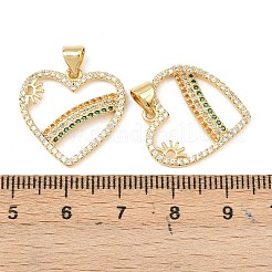 Brass Micro Pave Cubic Zirconia Pendants&nbsp;KK-F919-08B-G