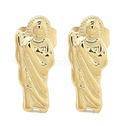 女性用304ステンレススチールスタッドピアス  18KGP本金メッキ  人間  13x5.5mm&nbsp;LS-EJEW-K271-03B-G