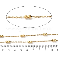 ビーズ付き304ステンレススチールアズキチェーン  イオンプレーティング（ip）  ハンダ付け  スプールで  ゴールドカラー  1.5mm&nbsp;CHS-F020-08G