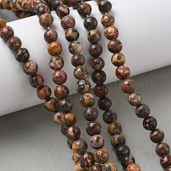 天然ヒョウ肌ジャスパービーズ連売り  ラウンド  6.5mm  穴：1mm  約59~62個/連  15インチ（38cm）&nbsp;G-J358-05-6mm