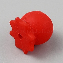 シリコンビーズ  レッド  タコ  17x18.5x18mm  穴：3mm&nbsp;SIL-SZC0015-01A