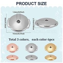 18pcs 3 Colors Brass Ear Nuts&nbsp;KK-PH0011-68