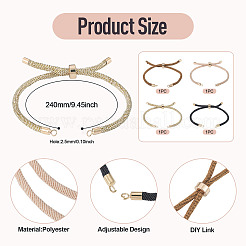 4Pcs 4Colors Polyester Cord Bracelet Making&nbsp;MAK-TA0001-43