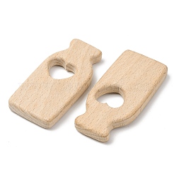 天然ブナ材の連結リング  マクラメ木製リング  ハートボトル  バリーウッド  86x40x10mm&nbsp;WOOD-I017-04