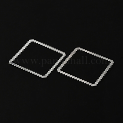 真鍮製フレームコネクター  鉛フリー＆カドミウムフリー  正方形  925銀メッキ  30x30x0.5mm  内径：26mm&nbsp;KK-O143-34S