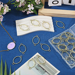 32Pcs Alloy Oval Open Back Bezel Connector Charms&nbsp;FIND-CA0011-77LG
