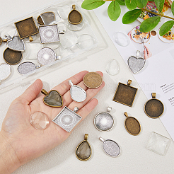 DIY Blank Cameo Photo Geometric Pendant Making Kit&nbsp;DIY-DC0001-99